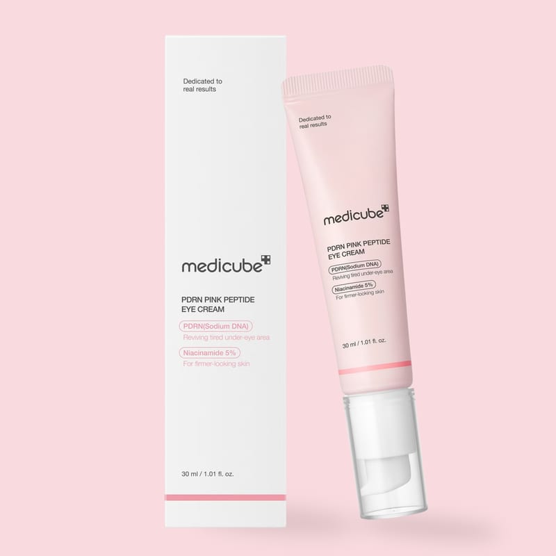PDRN Pink Peptide Eye Cream 30ml professional product photo ready to upload to shopify