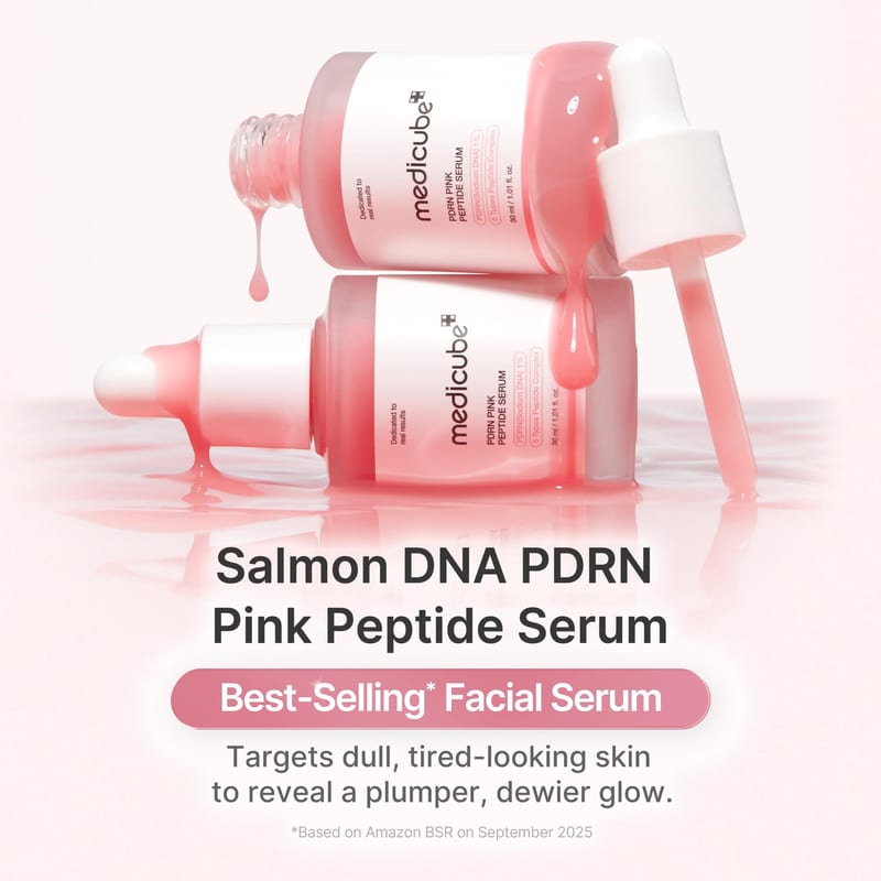 PDRN Pink Peptide Serum 30ml professional product photo ready to upload to shopify