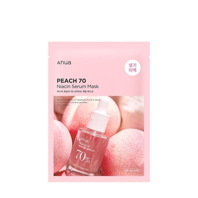 PEACH 70 NIACIN SERUM MASK 25ml professional product photo ready to upload to shopify