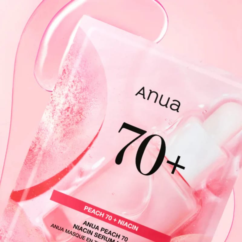 PEACH 70 NIACIN SERUM MASK 25ml professional product photo ready to upload to shopify