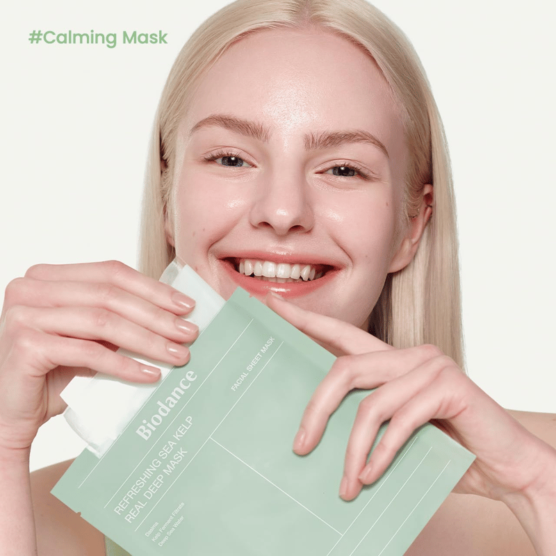 Refreshing Sea Kelp Real Deep Mask 1Box (34g*4ea) professional product photo ready to upload to shopify
