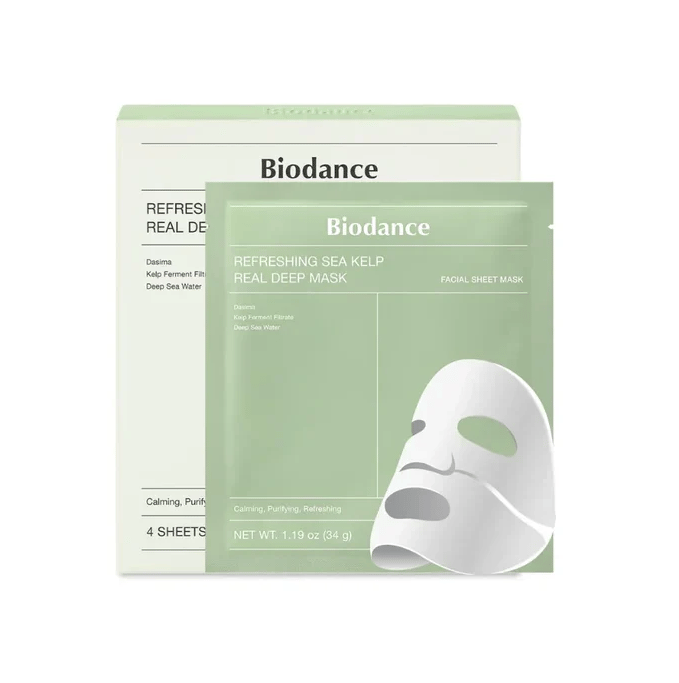 Refreshing Sea Kelp Real Deep Mask 1Box (34g*4ea) professional product photo ready to upload to shopify