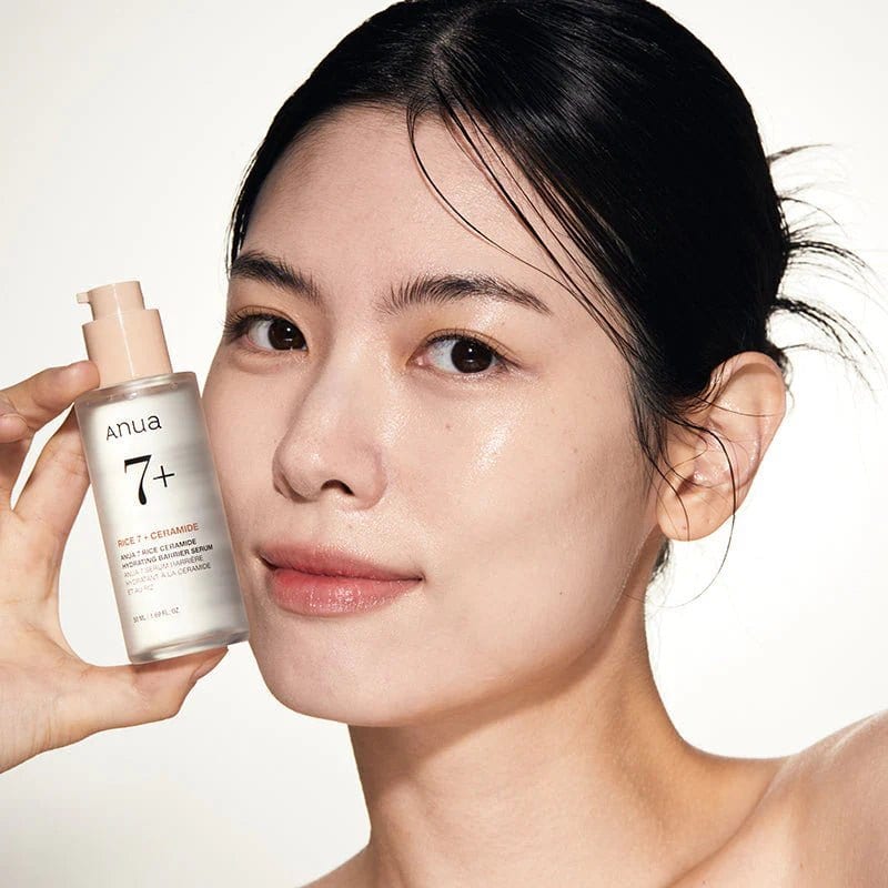 RICE 7 CERAMIDE HYDRATING BARRIER SERUM 50ml professional product photo ready to upload to shopify