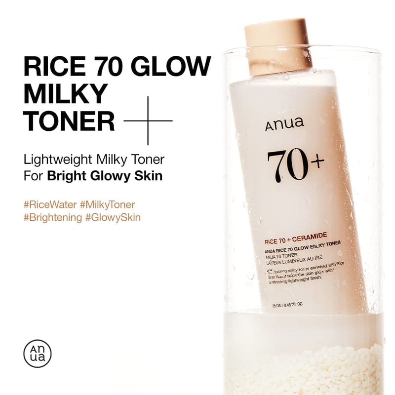 RICE GLOW MILKY TONER 250ml professional product photo ready to upload to shopify