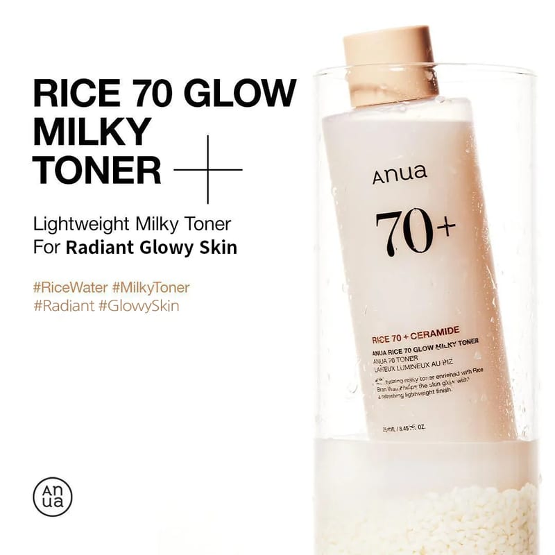 RICE GLOW MILKY TONER 250ml professional product photo ready to upload to shopify