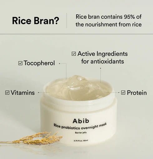 RICE PROBIOTICS OVERNIGHT MASK BARRIER JELLY 80ml professional product photo ready to upload to shopify