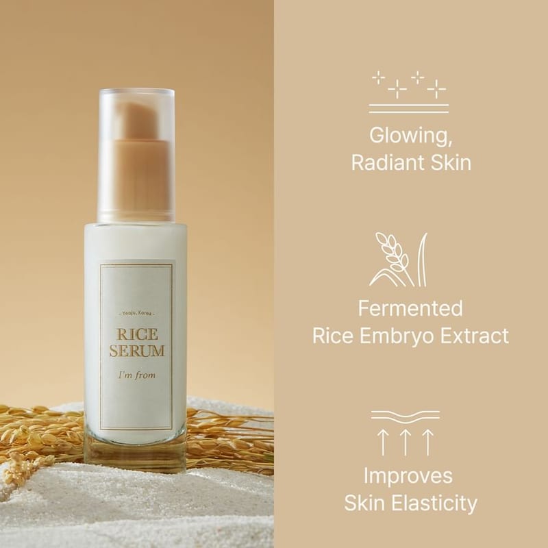 Rice Serum 30ml professional product photo ready to upload to shopify