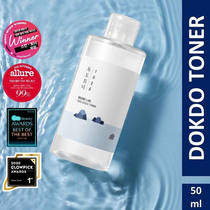 Round Lab 1025 DOKDO TONER 500ml professional product photo ready to upload to shopify