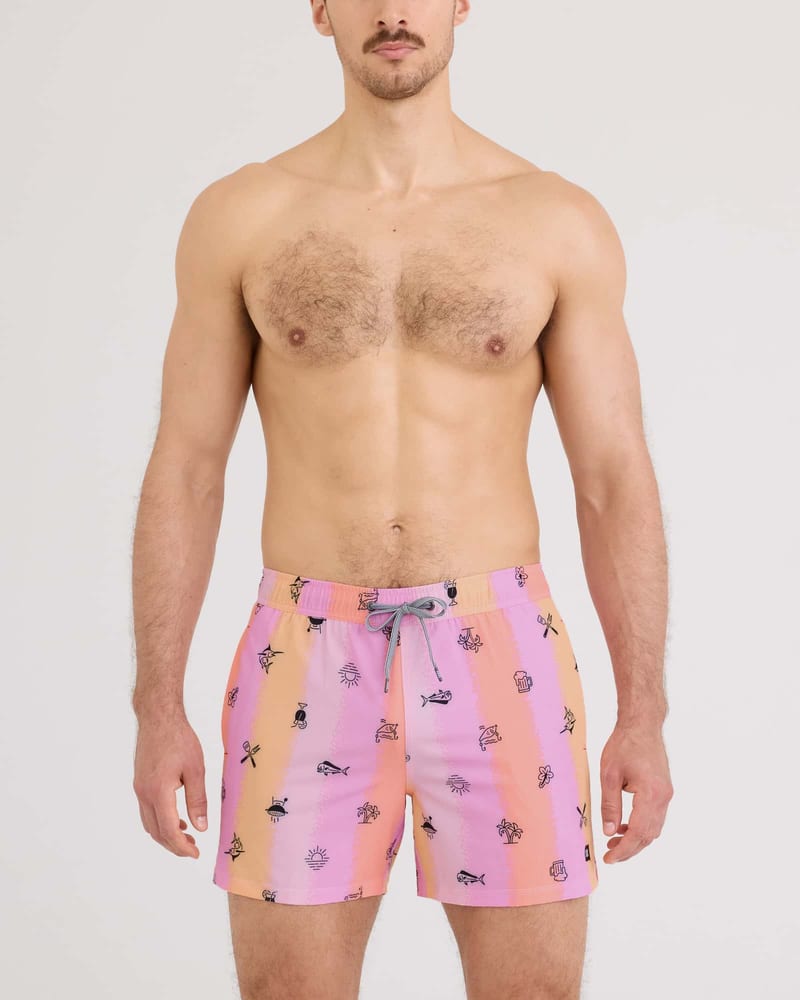 SAXX Men's Oh Buoy 2N1 Swim Shorts in Pink professional product photo ready to upload to shopify
