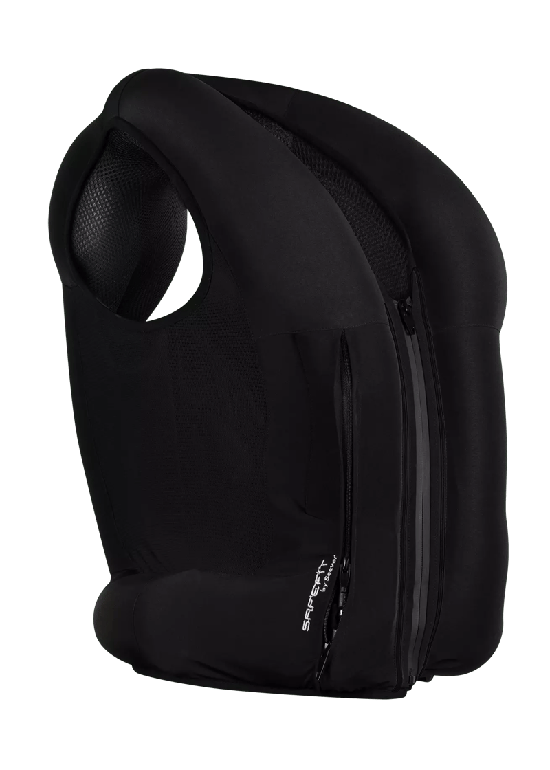 Seaver Safefit Airbag Vest - Black professional product photo ready to upload to shopify