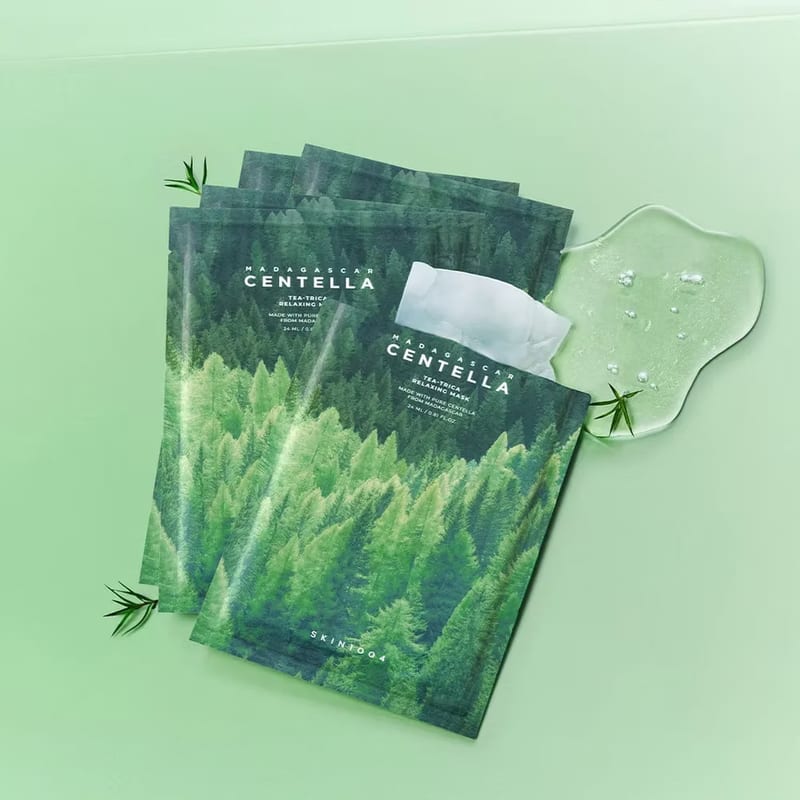 Skin1004 Madagascar Centella Tea-Trica Relaxing Mask 24ml professional product photo ready to upload to shopify
