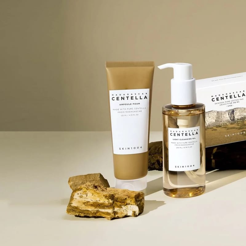 Skin1004 Madagascar Centella Double Cleansing Duo professional product photo ready to upload to shopify