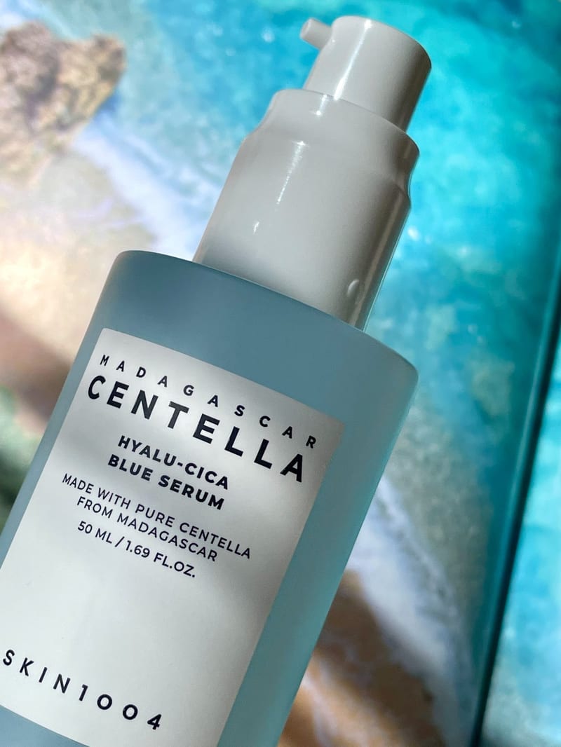 Skin1004 Madagascar Centella Hyalu-Cica Blue Serum 50ml professional product photo ready to upload to shopify