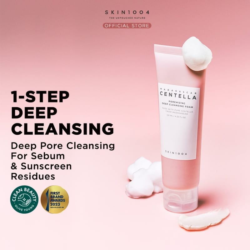 Skin1004 Madagascar Centella Poremizing Deep Cleansing Foam 125ml professional product photo ready to upload to shopify