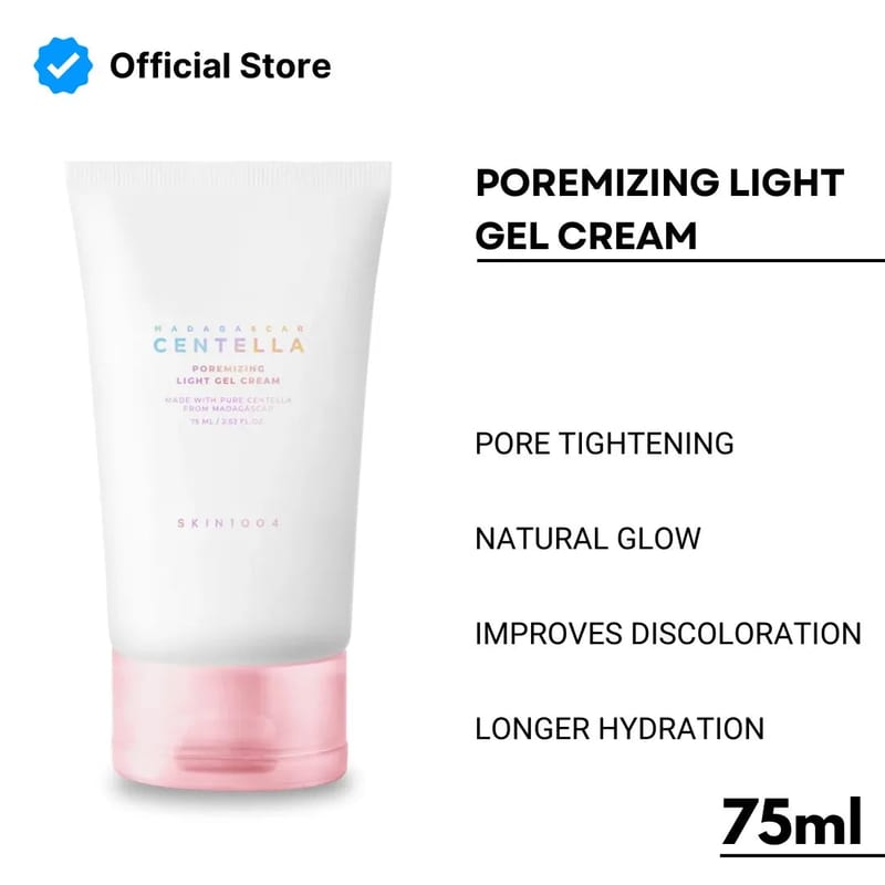 Skin1004 Madagascar Centella Poremizing Light Gel Cream 75ml professional product photo ready to upload to shopify