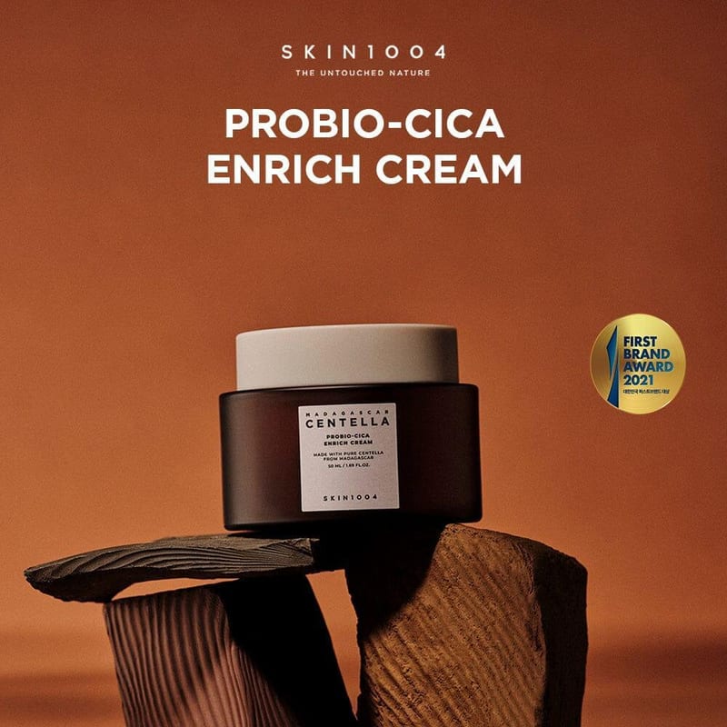 Skin1004 Madagascar Centella Probio-Cica Enrich Cream 50ml professional product photo ready to upload to shopify