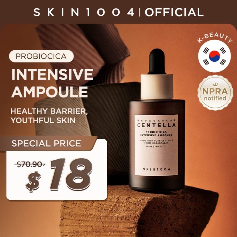 Skin1004 Madagascar Centella Probio-Cica Intensive Ampoule 50ml professional product photo ready to upload to shopify