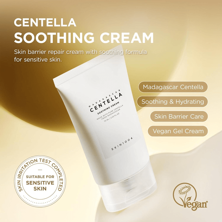Skin1004 Madagascar Centella Soothing Cream 75ml professional product photo ready to upload to shopify