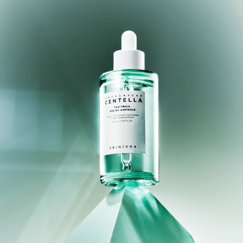 Skin1004 MADAGASCAR CENTELLA TEA-TRICA RELIEF AMPOULE 100ml professional product photo ready to upload to shopify