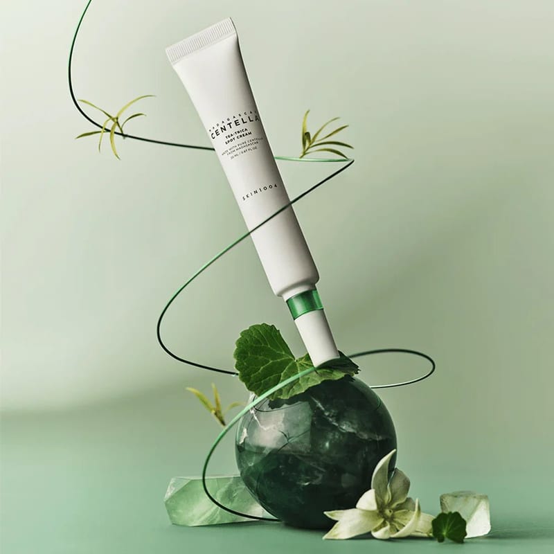 Skin1004 Madagascar Centella Tea-Trica Spot Cream 20ml professional product photo ready to upload to shopify