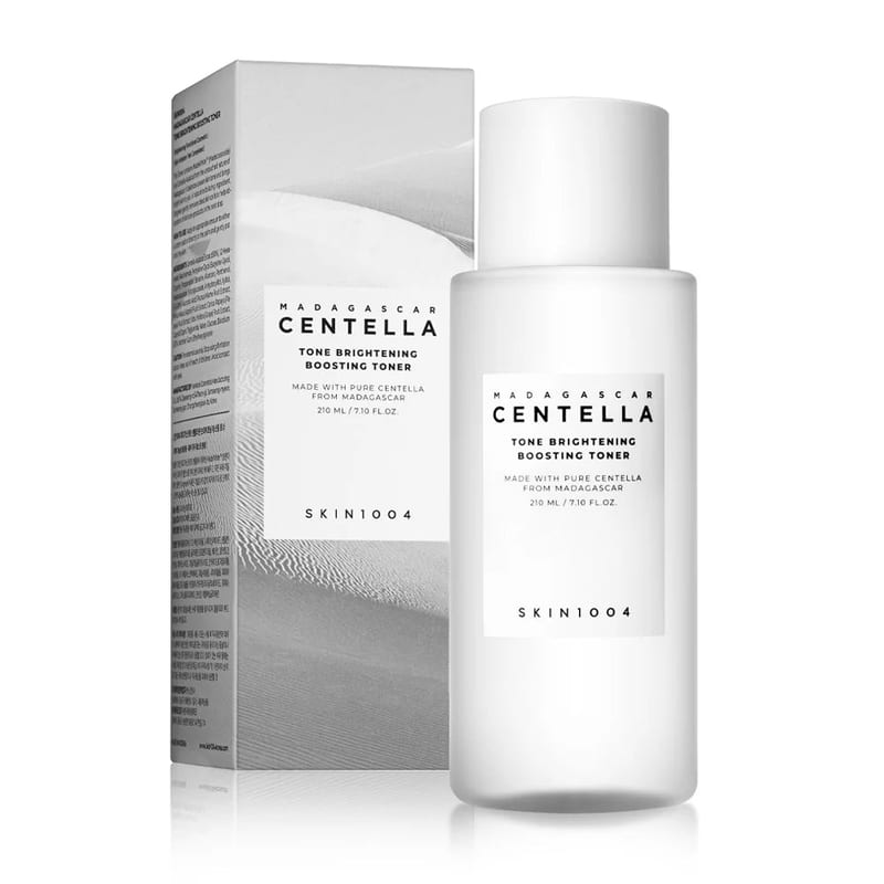 Skin1004 Madagascar Centella Tone Brightening Boosting Toner 210ml professional product photo ready to upload to shopify