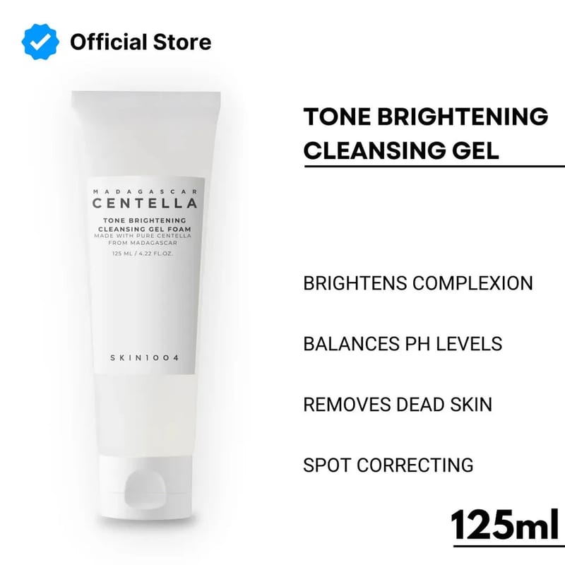 Skin1004 Madagascar Centella Tone Brightening Cleansing Gel Foam 125ml professional product photo ready to upload to shopify