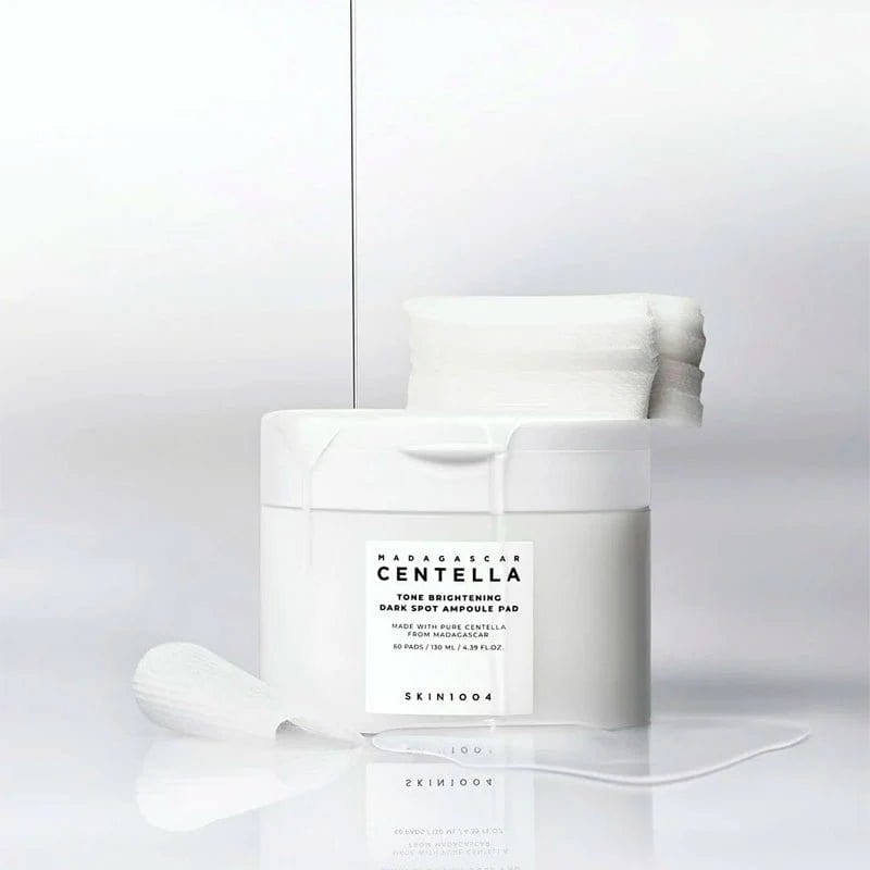 Skin1004 Madagascar Centella Tone Brightening Dark Spot Ampoule Pad 60pads professional product photo ready to upload to shopify