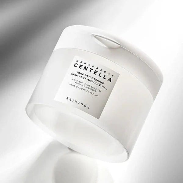 Skin1004 Madagascar Centella Tone Brightening Dark Spot Ampoule Pad 60pads professional product photo ready to upload to shopify