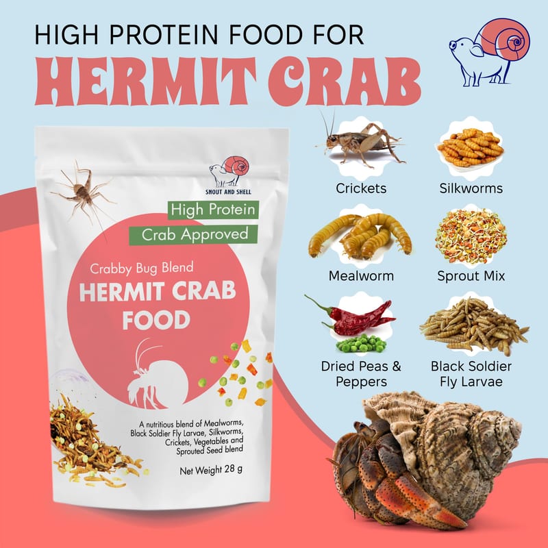 Snout and Shell Hermit Crab Food - Crabby Bug Blend professional product photo ready to upload to shopify