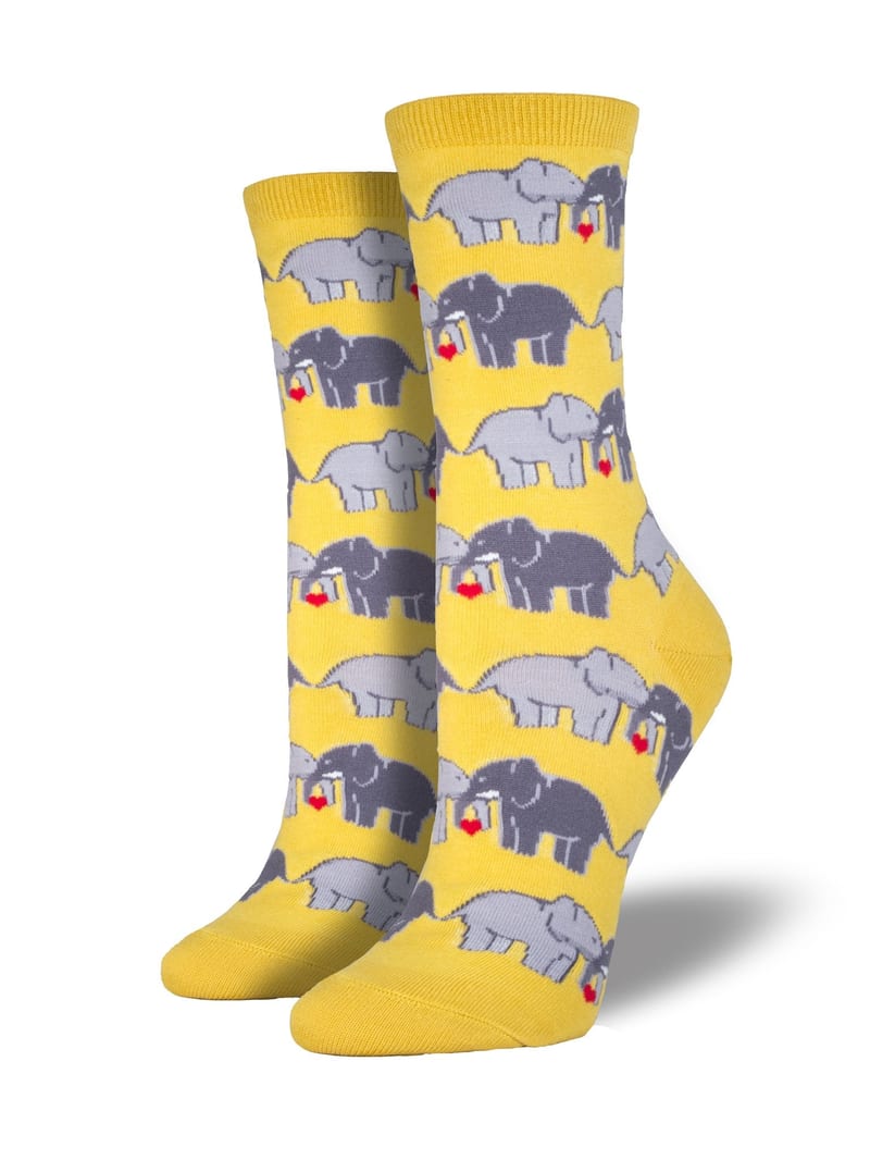 Socksmith Elephant Love Black professional product photo ready to upload to shopify