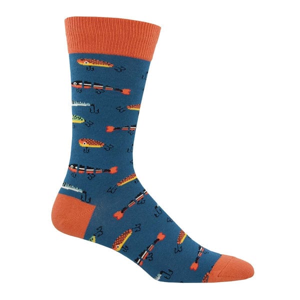 Socksmith Just Fishin' Blue professional product photo ready to upload to shopify