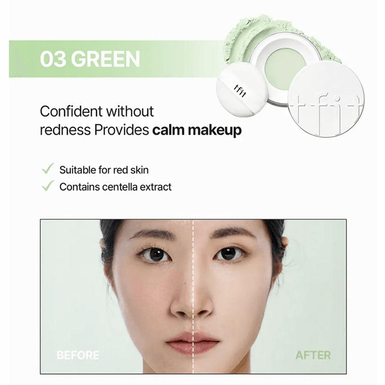 TFIT Translucent Set Finishing Powder #03 Green 7g professional product photo ready to upload to shopify