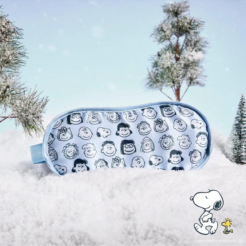 The Creme Shop PEANUTS Silky Sleep Mask professional product photo ready to upload to shopify