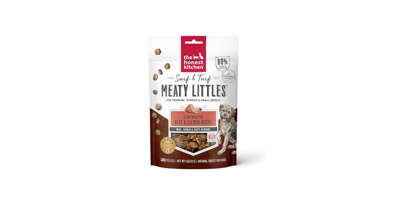 THE HONEST KITCHEN Dog Beef & Salmon Meaty Littles Treats professional product photo ready to upload to shopify