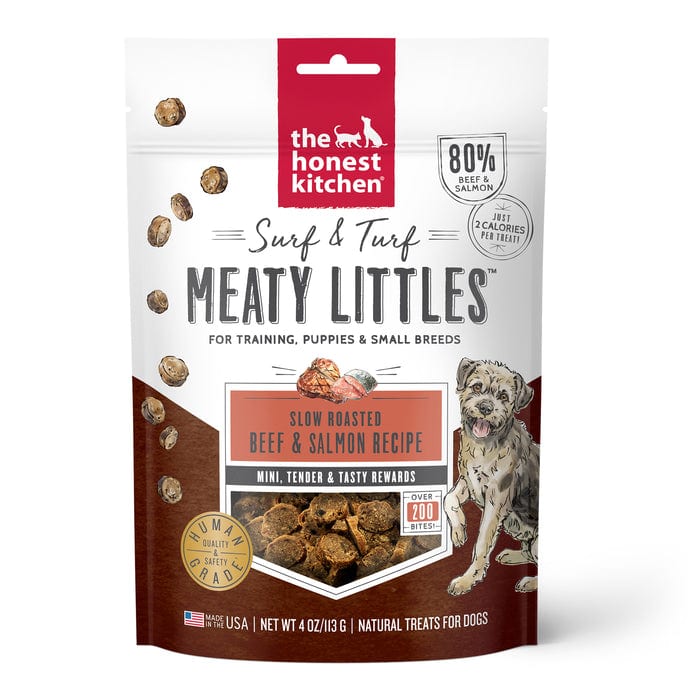 THE HONEST KITCHEN Dog Beef & Salmon Meaty Littles Treats professional product photo ready to upload to shopify
