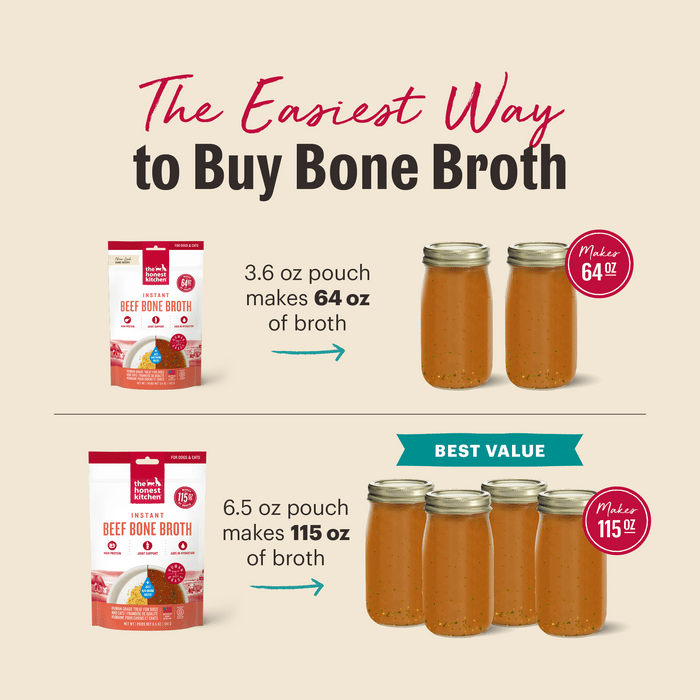 THE HONEST KITCHEN Dog & Cat Instant Beef Bone Broth Powder With Turmeric professional product photo ready to upload to shopify