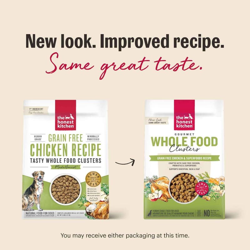 THE HONEST KITCHEN Grain Free Lamb Whole Food Clusters Kibble 4 lb professional product photo ready to upload to shopify