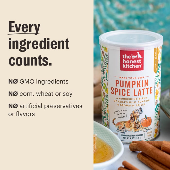 THE HONEST KITCHEN Dog Pumpkin Spice Latte Toppers 4 oz professional product photo ready to upload to shopify