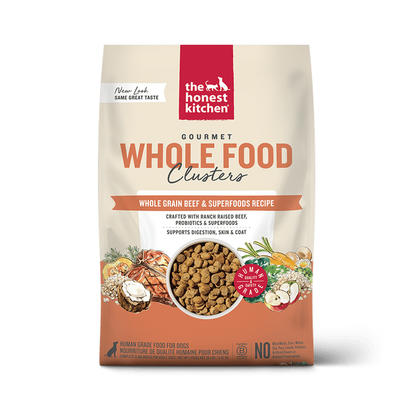 The Honest Kitchen Whole Grain Beef & Oat Whole Food Clusters Kibble 5 lb professional product photo ready to upload to shopify