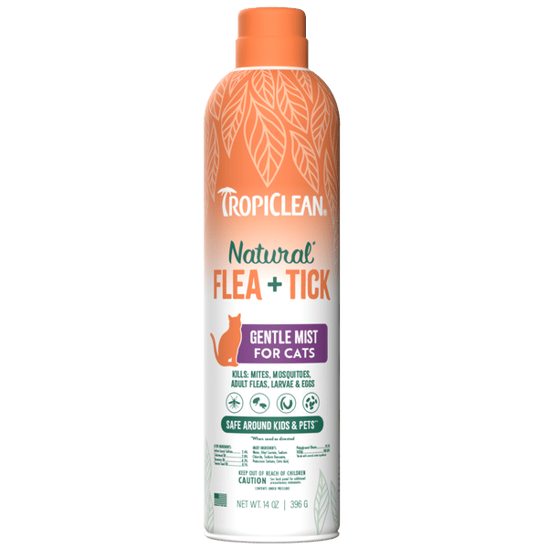 TROPICLEAN Cat Natural Flea & Tick Home Easy Mist Spray 14 oz professional product photo ready to upload to shopify