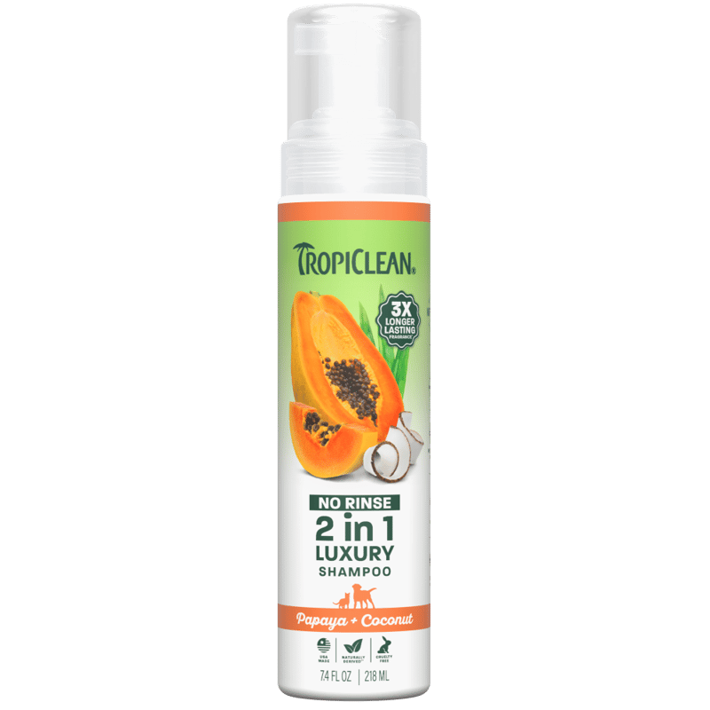 TROPICLEAN Dog & Cat Papaya Mist Deodorizing Pet Spray 8 oz professional product photo ready to upload to shopify