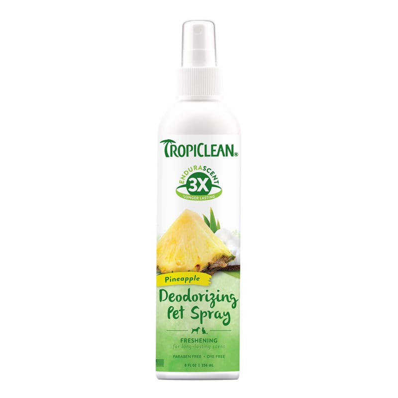 TROPICLEAN EnduraScent Pineapple Deodorizing Spray 8 oz professional product photo ready to upload to shopify