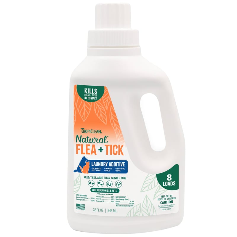 TROPICLEAN Natural Flea & Tick Laundry Additive 32 oz professional product photo ready to upload to shopify