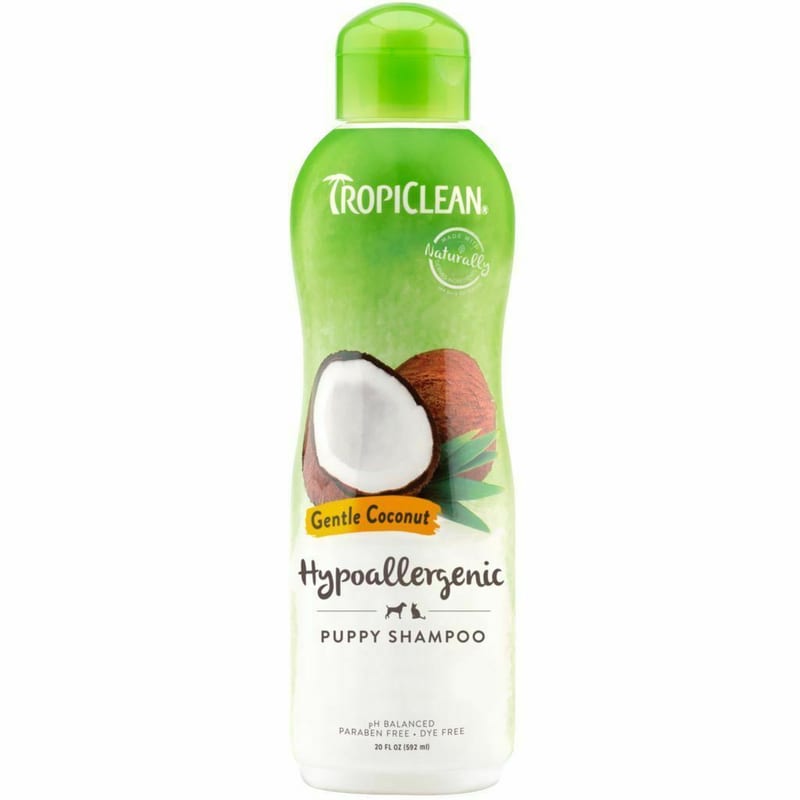 TROPICLEAN Puppy & Kitten Hypoallergenic Shampoo 20 oz professional product photo ready to upload to shopify