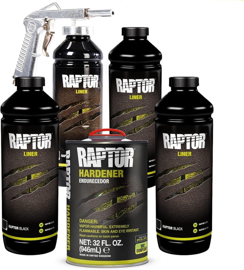 U-POL Raptor Bed Liner Black professional product photo ready to upload to shopify