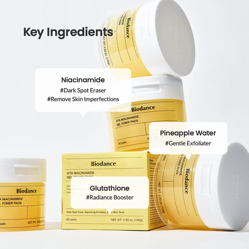Vita Niacinamide Gel Toner Pad professional product photo ready to upload to shopify