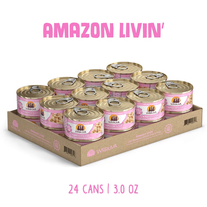 Weruva Amazon Livin with chicken and chicken liver in gravy 3oz professional product photo ready to upload to shopify
