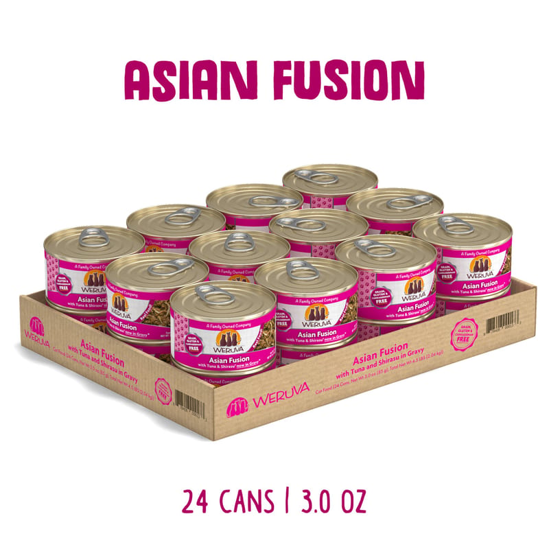 Weruva Asian Fusion with Tuna and Shirasu 3 oz professional product photo ready to upload to shopify