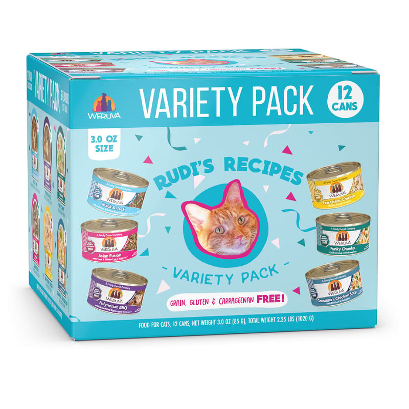 WERUVA CAT CLASSIC RUDI'S RECIPES 3OZ VARIETY PACK professional product photo ready to upload to shopify