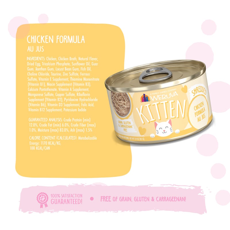 WERUVA Cat Kitten Chicken Formula Au Jus 3 oz professional product photo ready to upload to shopify